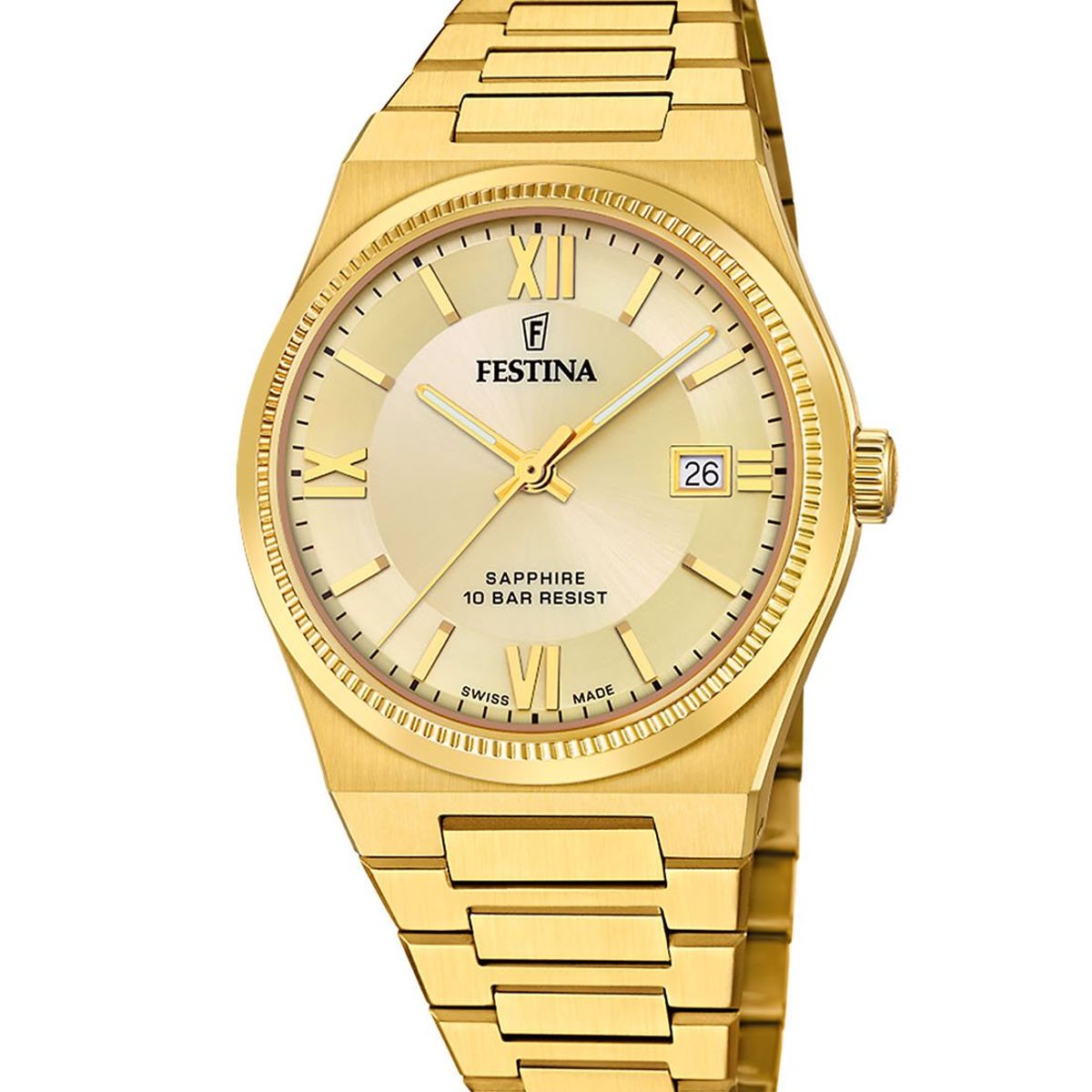 FESTINA SWISS - Reloj F20038/2 Festina Swiss Dorado Hombre My Swiss Time