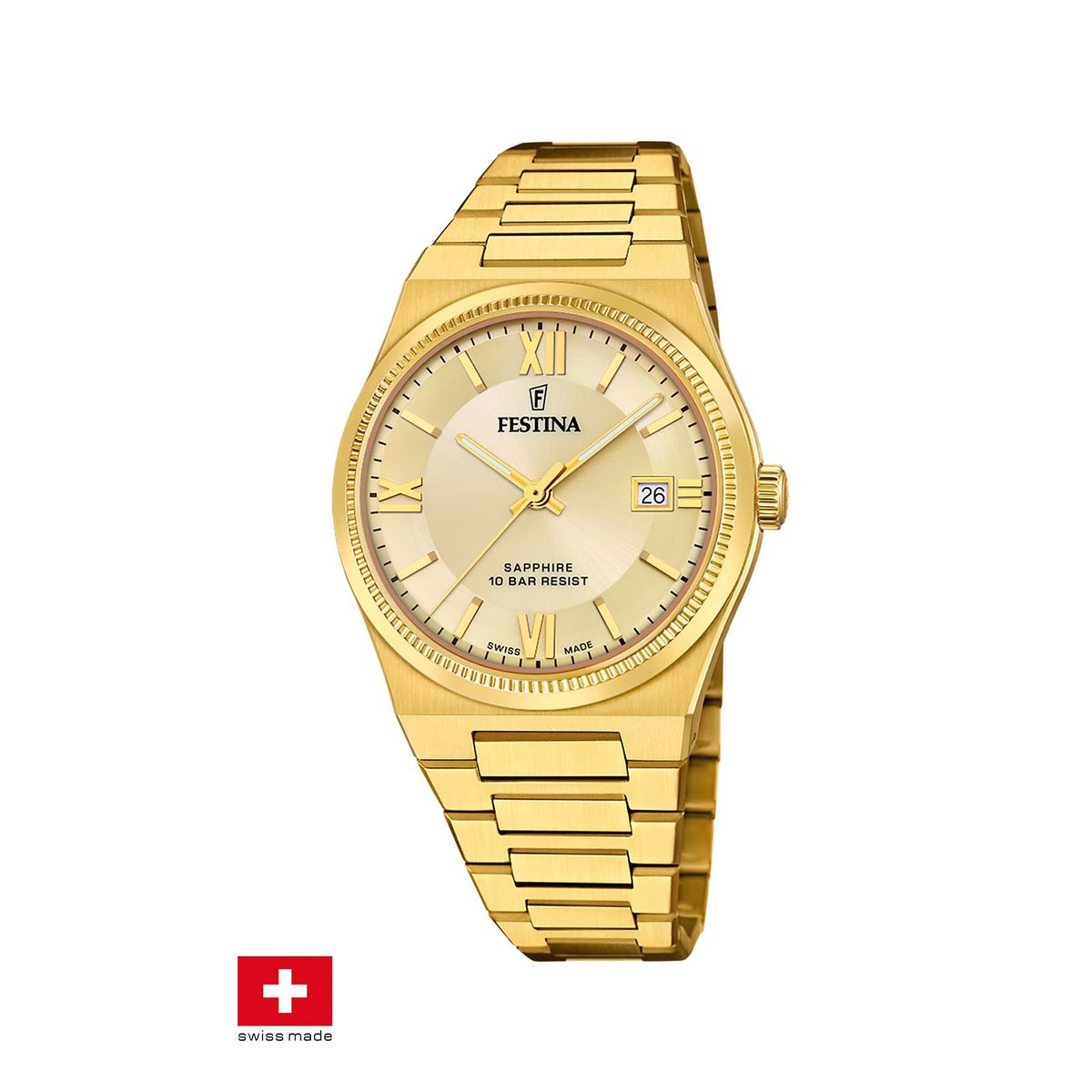 FESTINA SWISS - Reloj F20038/2 Festina Swiss Dorado Hombre My Swiss Time