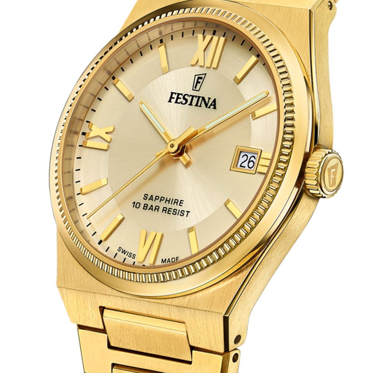 FESTINA SWISS - Reloj F20038/2 Festina Swiss Dorado Hombre My Swiss Time