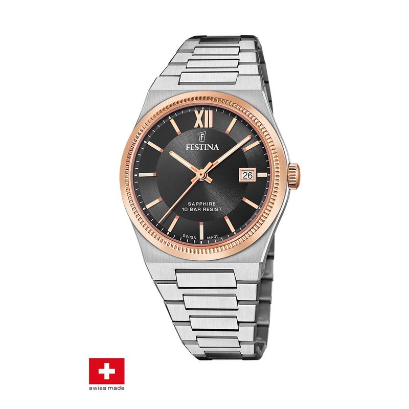 FESTINA SWISS - Reloj F20036/3 Festina Swiss Negro Hombre My Swiss Time