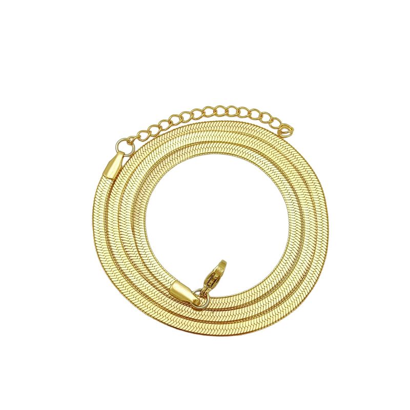 ELBAULDEJUMA - Colgante Cadena Tejido Serpiente 3mm Chapado En Oro 18kl