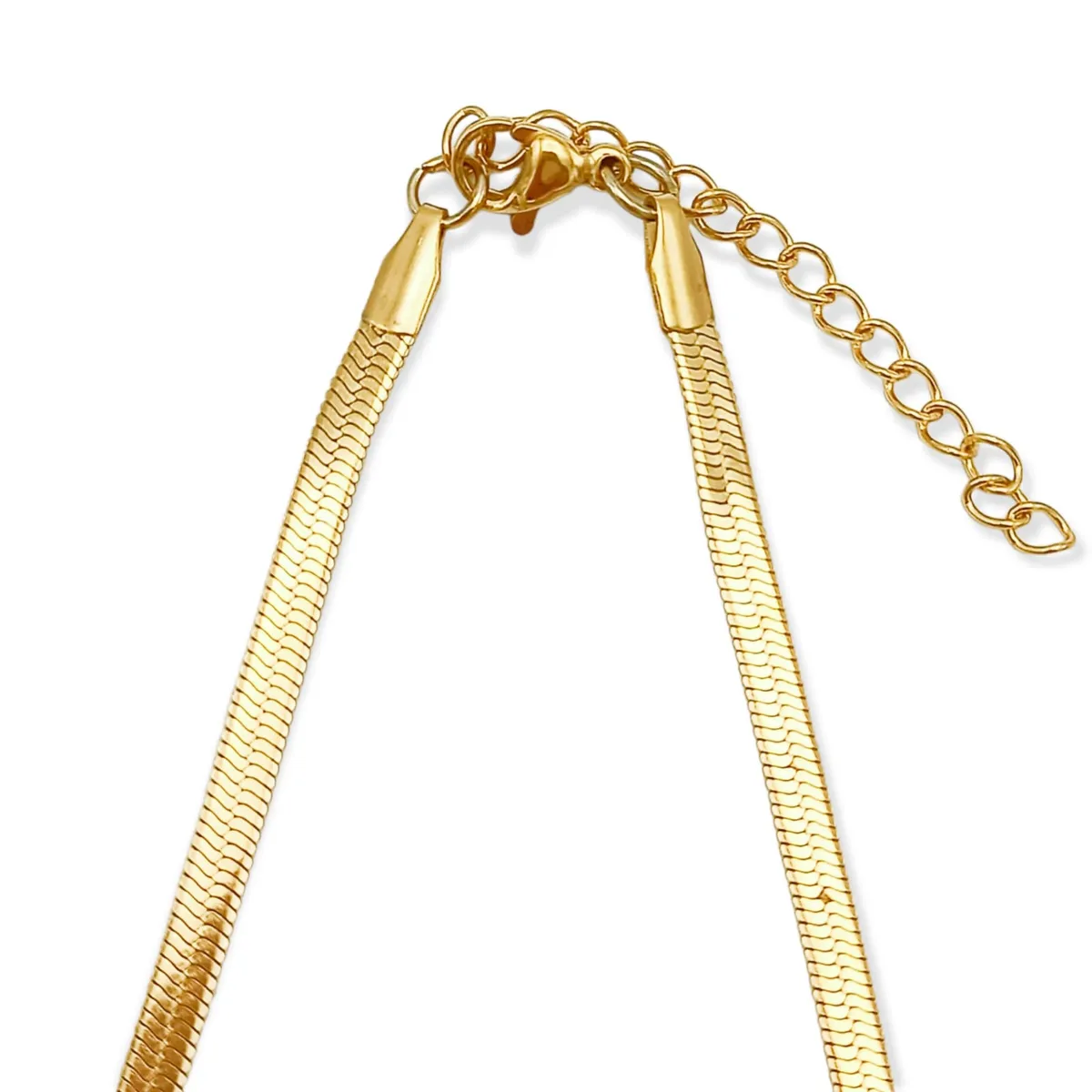 ELBAULDEJUMA - Colgante Cadena Tejido Serpiente 3mm Chapado En Oro 18kl
