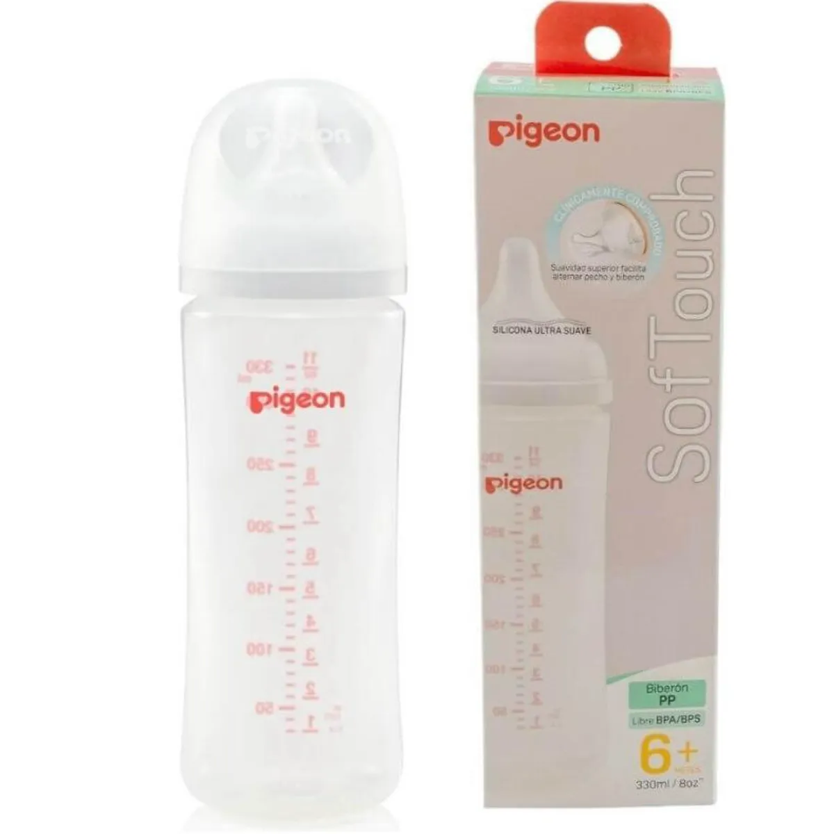 PIGEON - Mamadera boca ancha PIGEON 330ml 6
