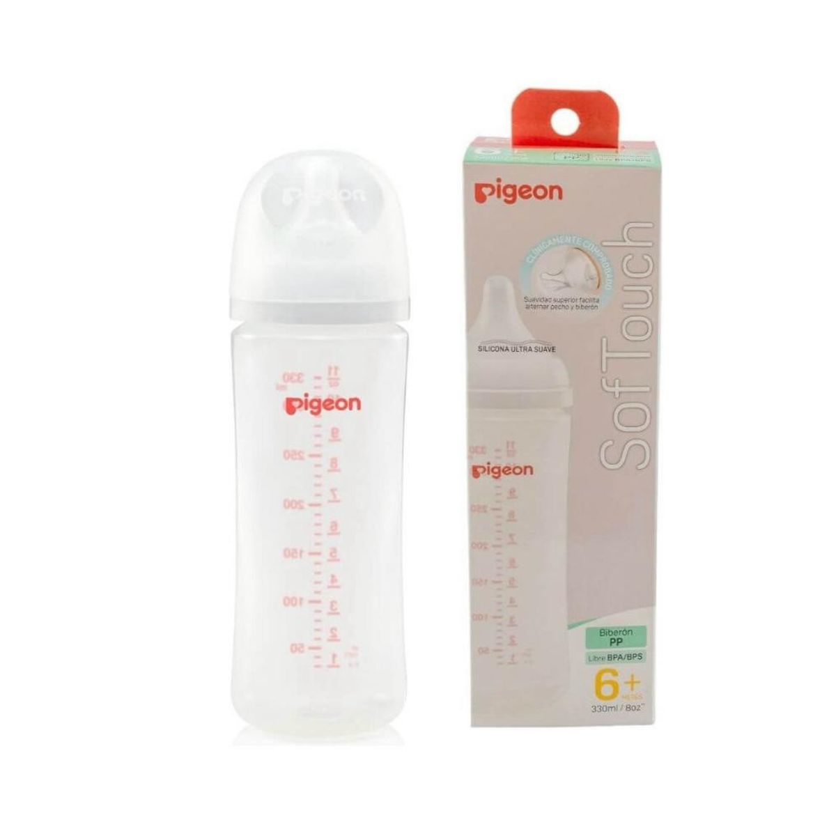 PIGEON - Mamadera boca ancha PIGEON 330ml 6