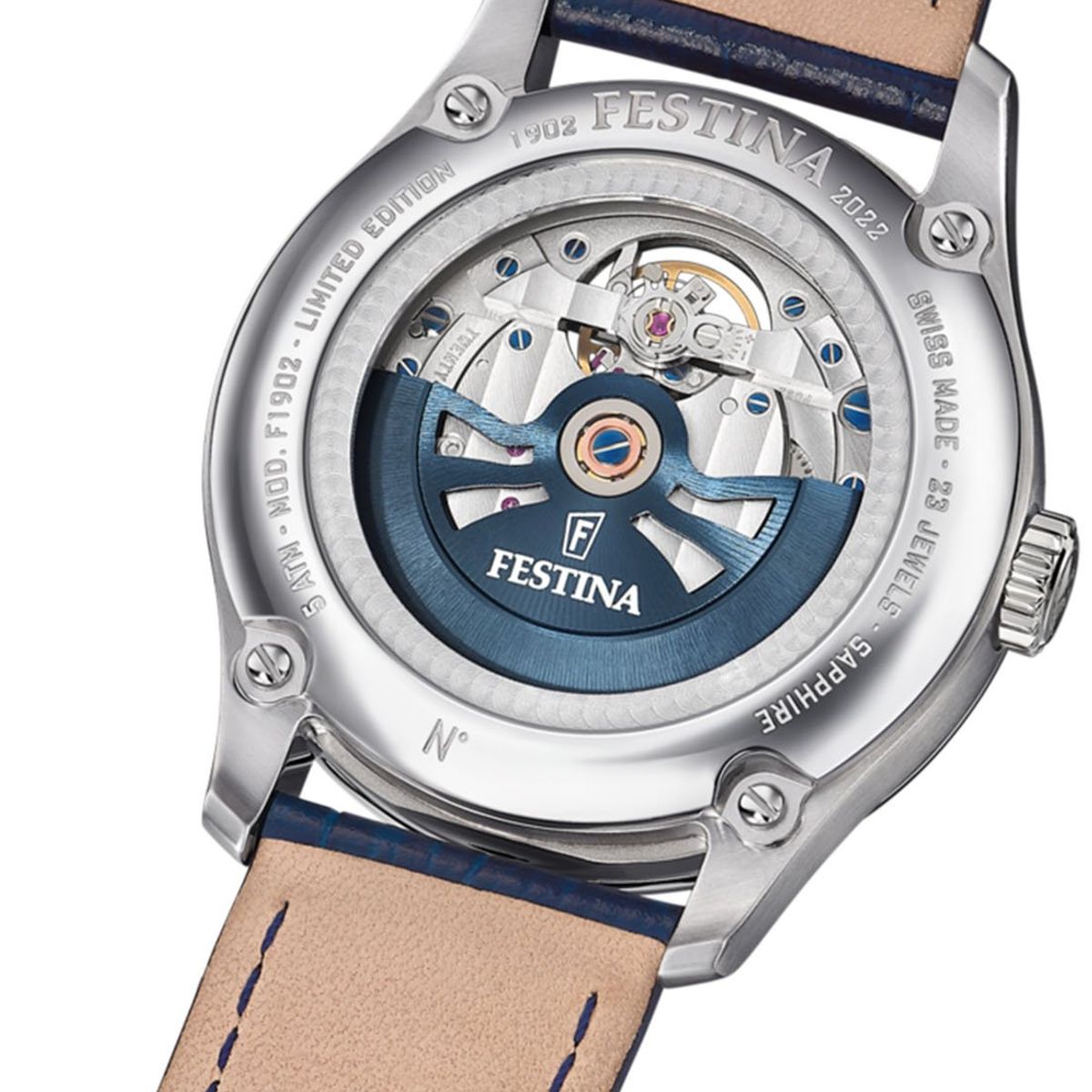 FESTINA SWISS - Reloj F1902/2 Festina Swiss Azul Hombre Swiss Made