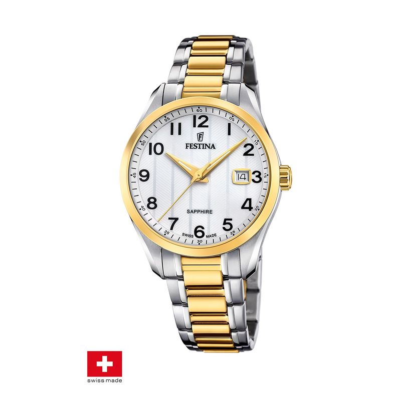 FESTINA SWISS - Reloj F20027/1 Festina Swiss Plateado Mujer Acero Clásico