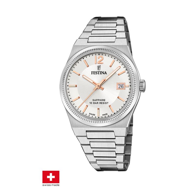 FESTINA SWISS - Reloj F20035/2 Festina Swiss Plateado Mujer My Swiss Time