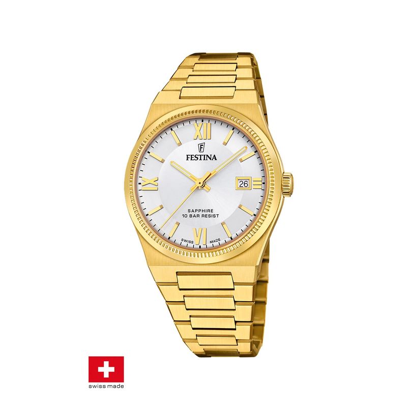 FESTINA SWISS - Reloj F20038/1 Festina Swiss Plateado Hombre My Swiss Time