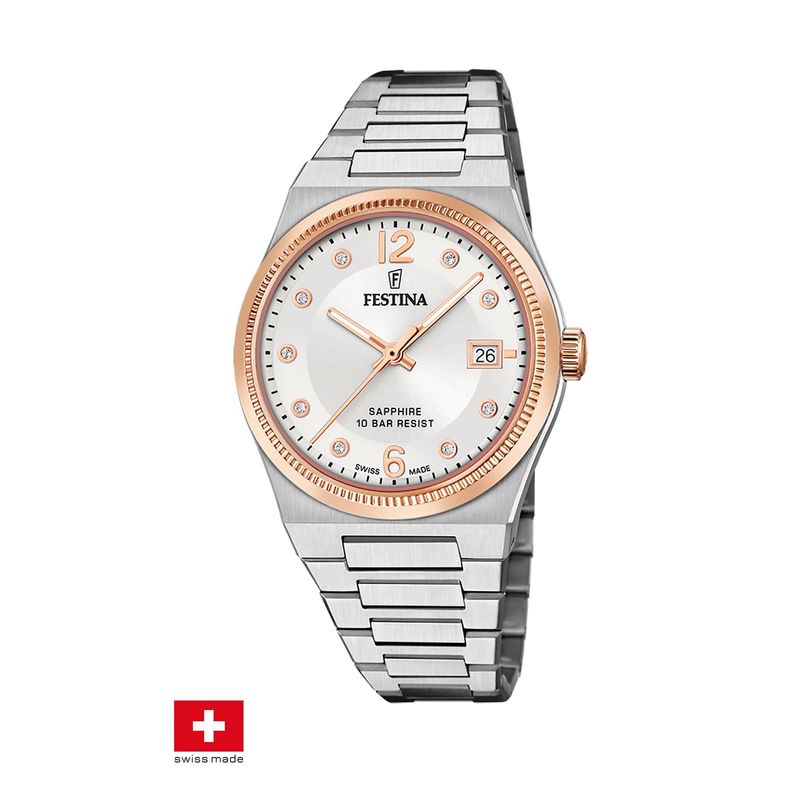 FESTINA SWISS - Reloj F20037/1 Festina Swiss Plateado Mujer My Swiss Time