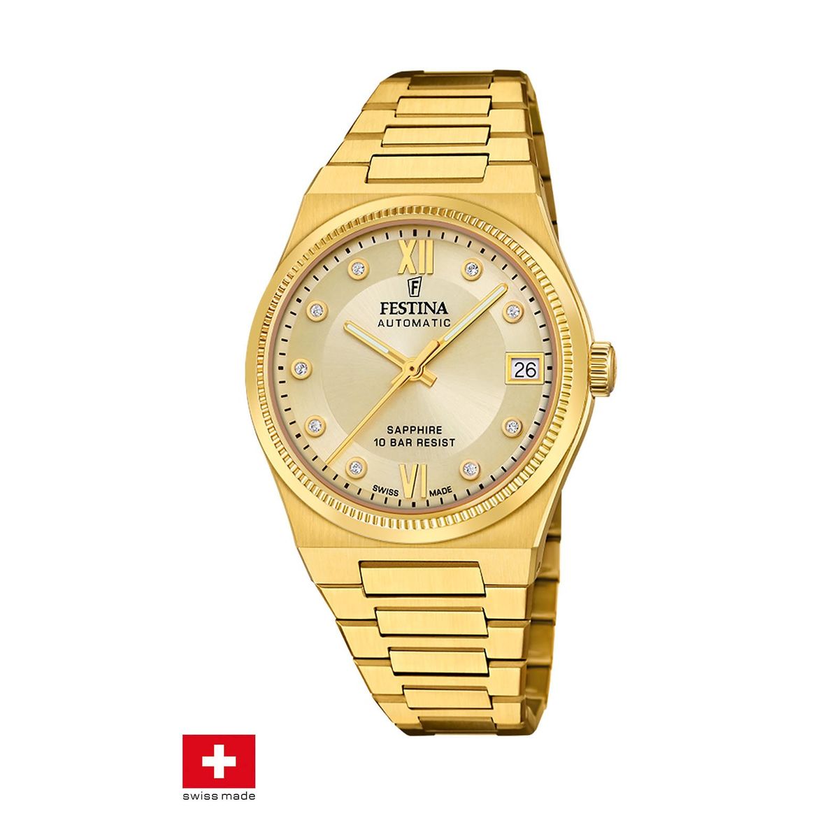 FESTINA SWISS - Reloj F20033/2 Festina Swiss Dorado Mujer My Swiss Time