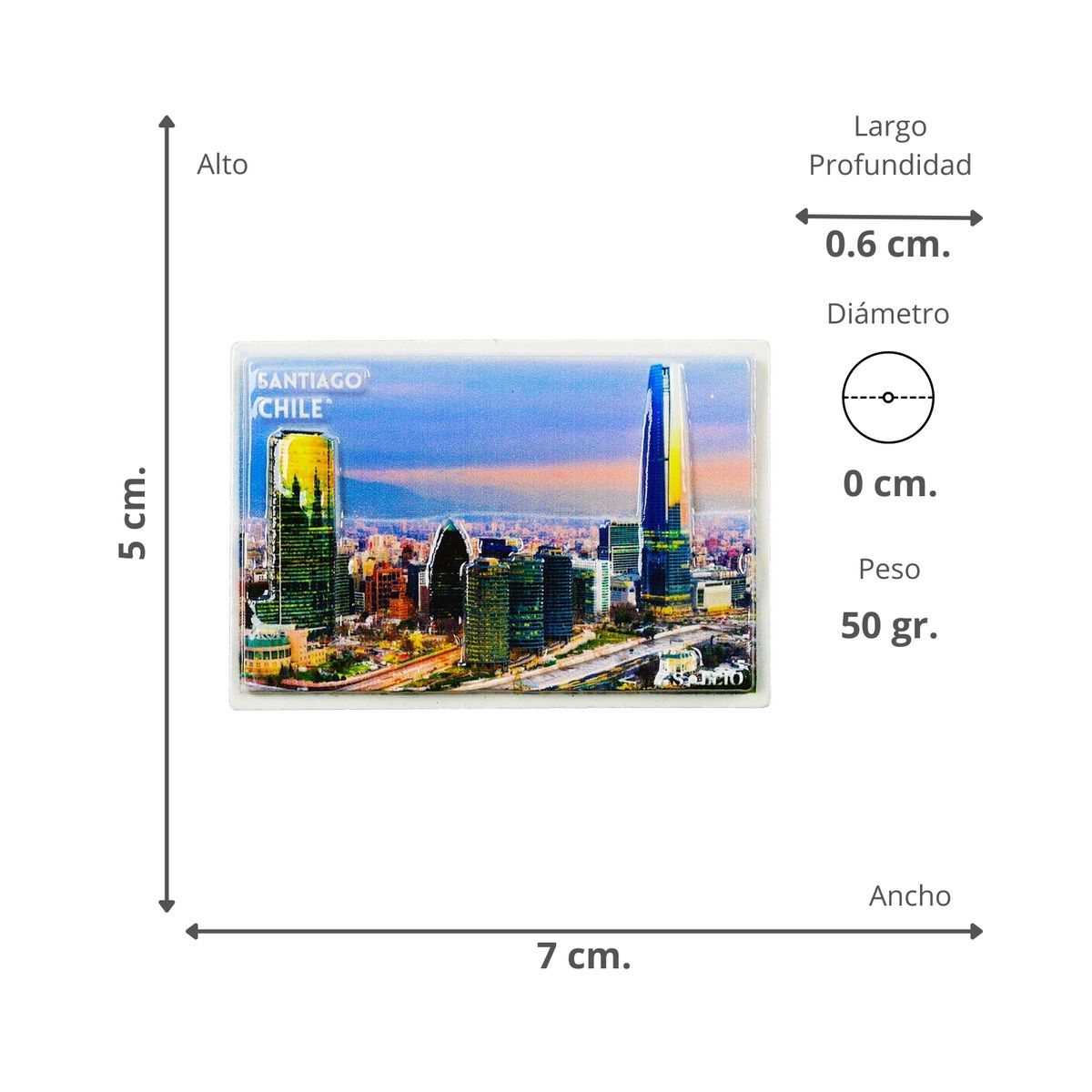 SOLEIO - Imán Decorativo 3d Souvenir Santiago de Chile