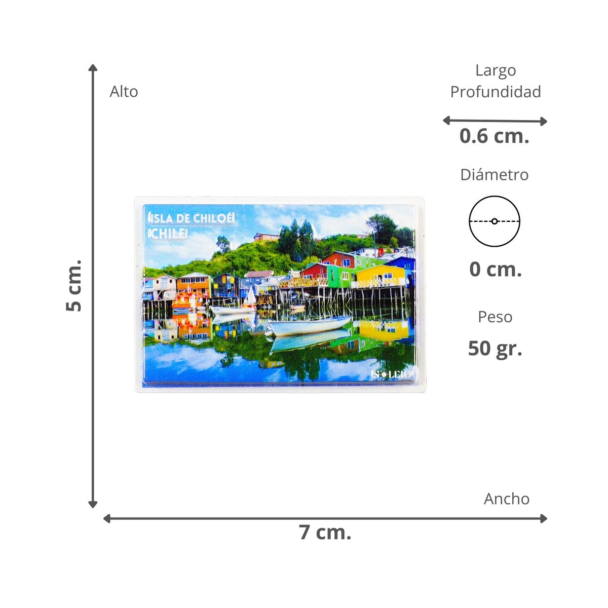 SOLEIO - Imán Decorativo 3d Souvenir Isla de Chiloe