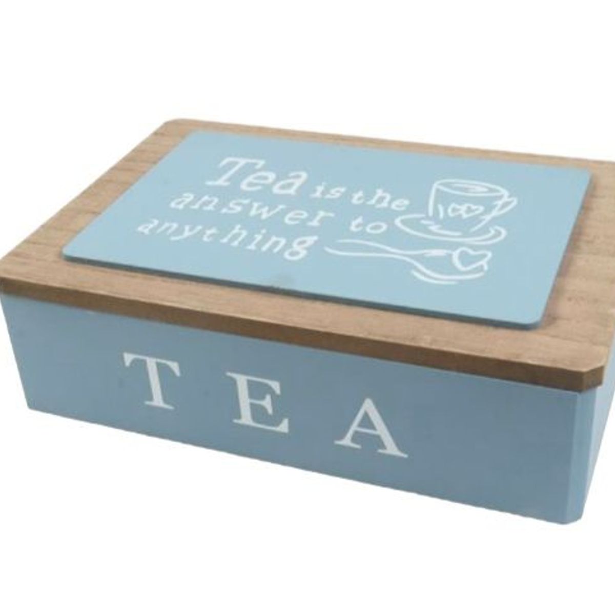 GENERICO - Caja De Té Mediana De Madera 6 Espacios Con Diseños Tea