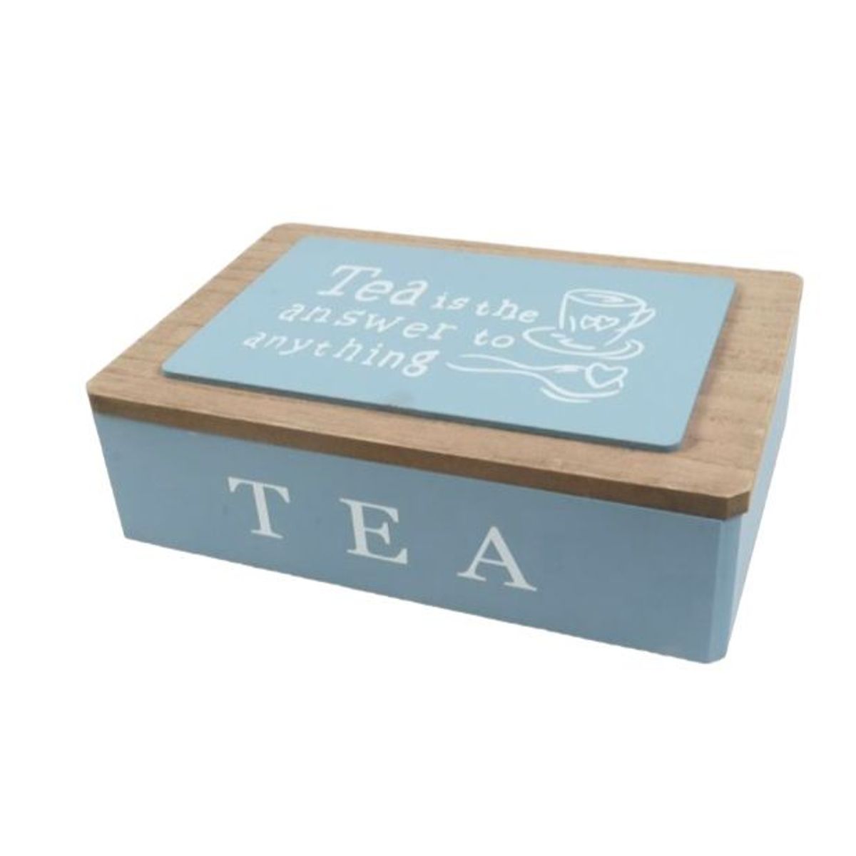 GENERICO - Caja De Té Mediana De Madera 6 Espacios Con Diseños Tea