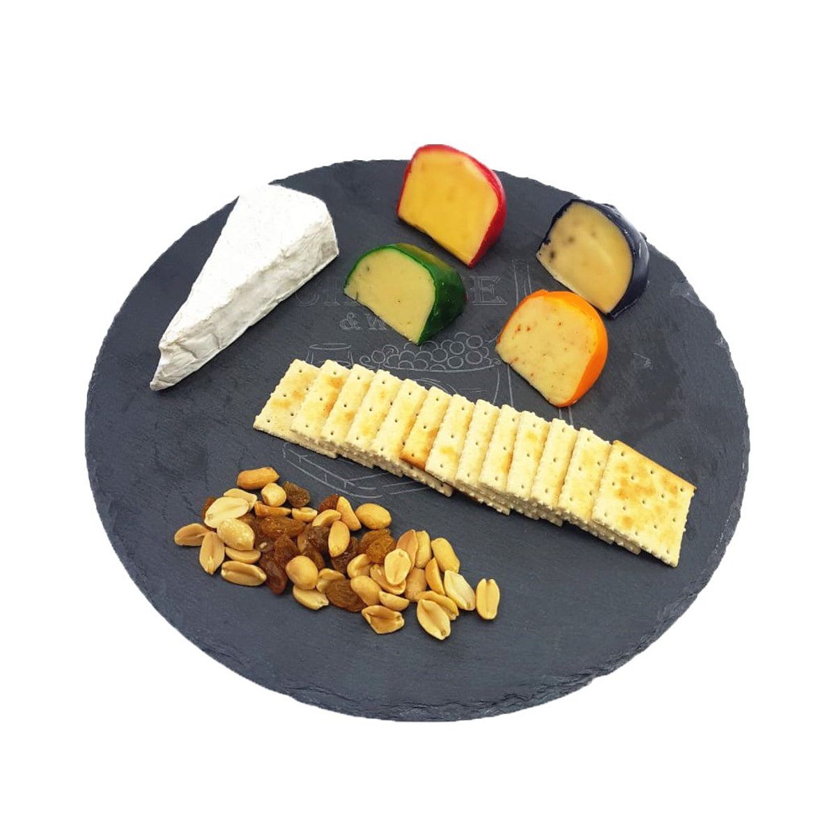 GENERICO - Tabla Cocktail Coctel Aperitivos Sushi Piedra Pizarra 30cm