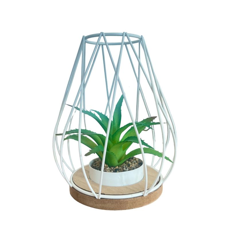 GENERICO - Adorno Decorativo Jaula Con Planta Decoracion SAVILA