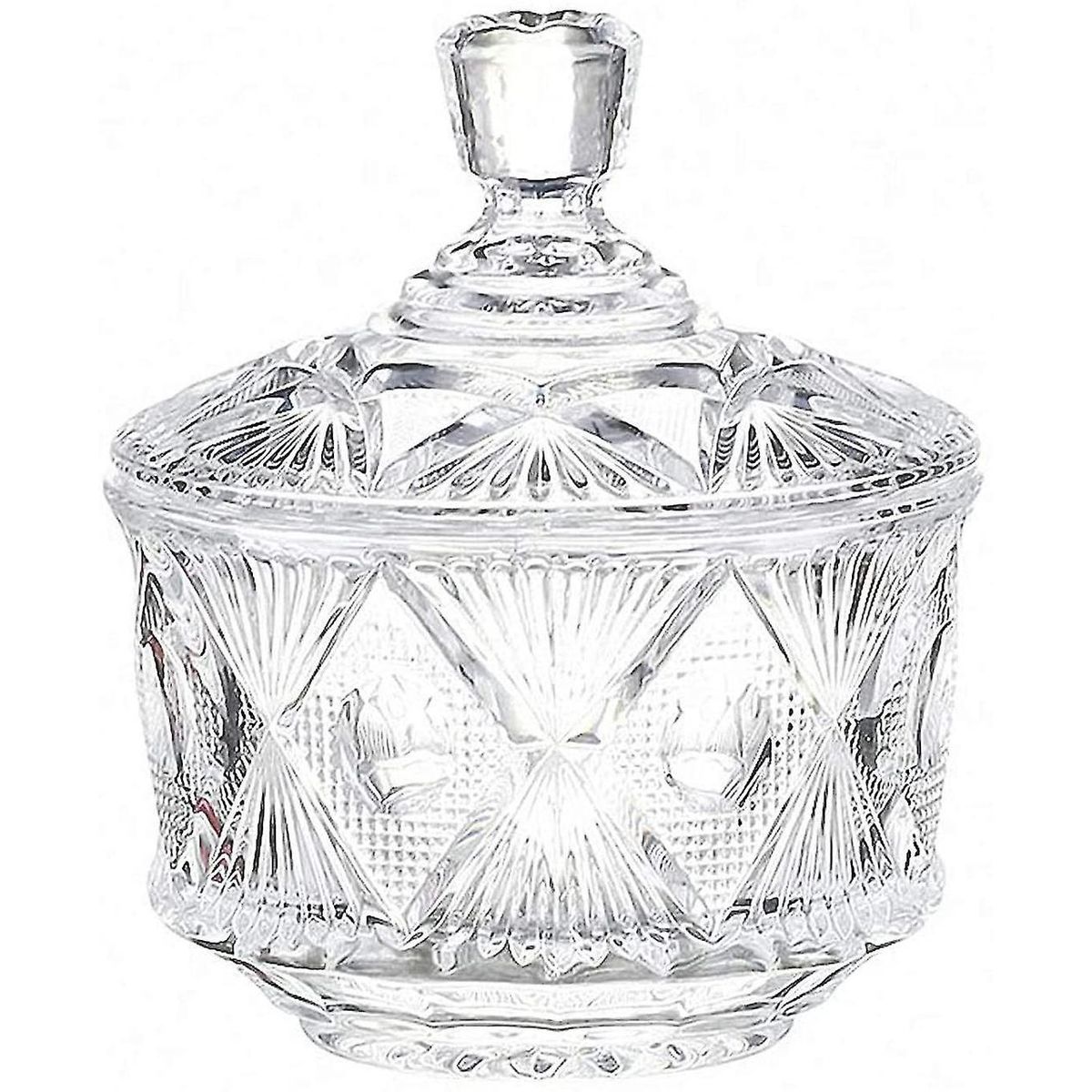 GENERICO - Bombonera Azucarero Caramelera Decorativa De Vidrio 12x15cm