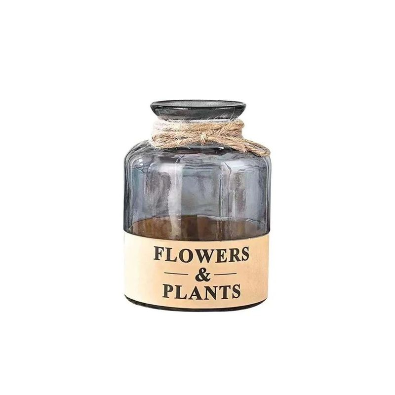 GENERICO - Florero Jarron Decorativo Vidrio Flowers Flores 14x10m