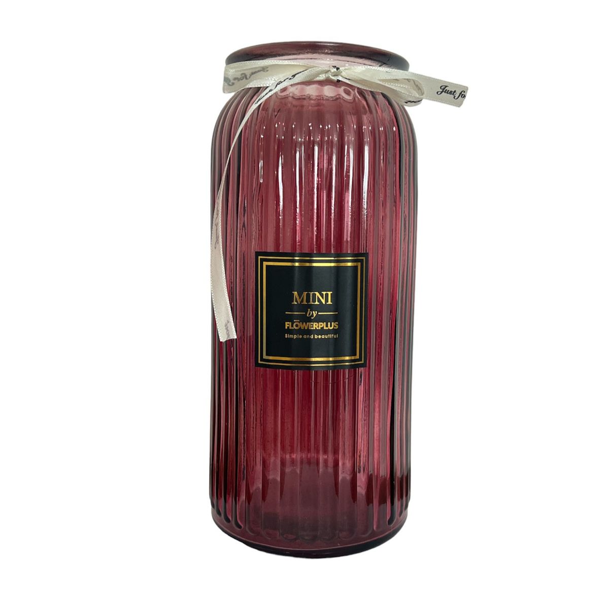 GENERICO - Florero Jarron Decorativo Vidrio Colorido Lineas 24cm F