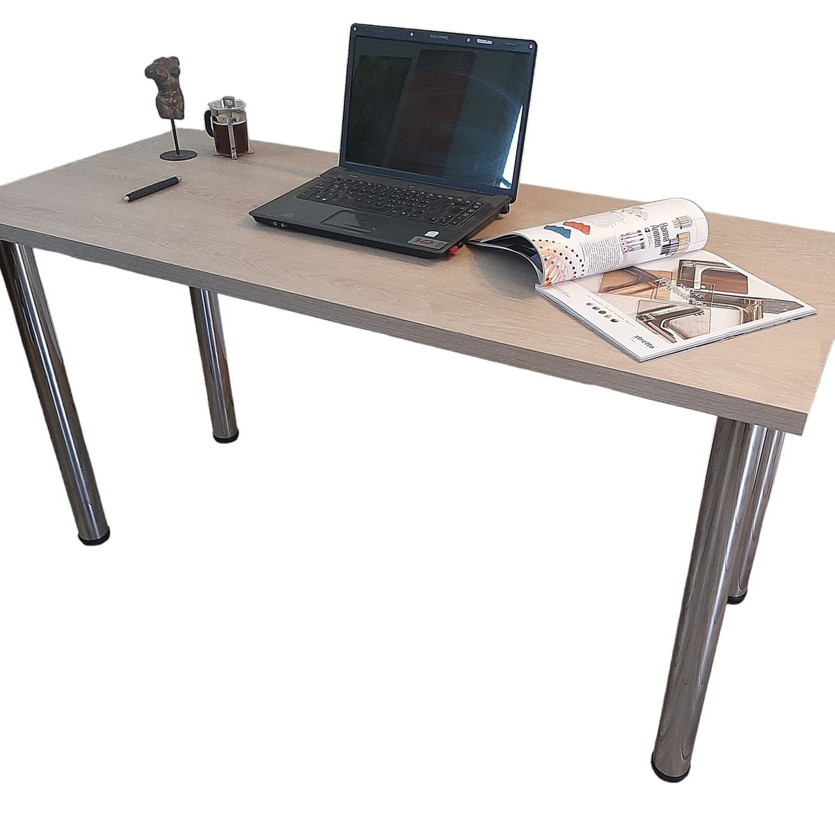 GENERICO - Escritorio 140 x 60 con patas tubulares, cajonera y cubierta 30mm