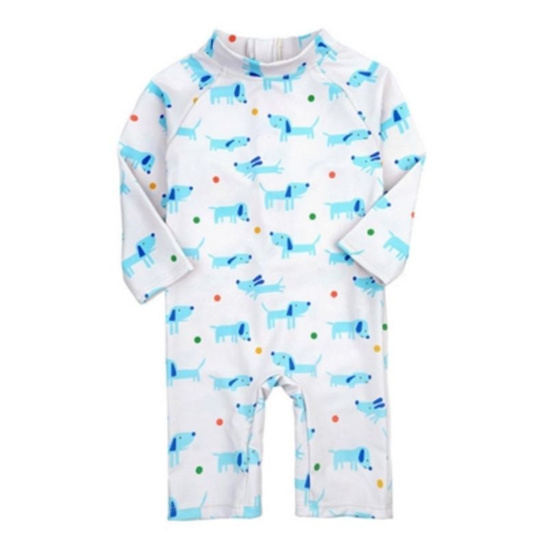 JUMP KIDS - Traje de Baño Enterito Manga Larga Niño Jump Kids Blanco.
