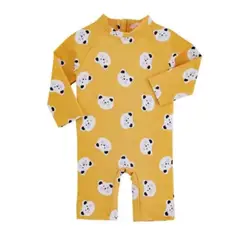 JUMP KIDS - Traje de Baño Enterito Manga Larga Niño Amarillo.