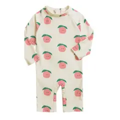 JUMP KIDS - Traje de Baño Enterito Manga Larga Niña Manzana.