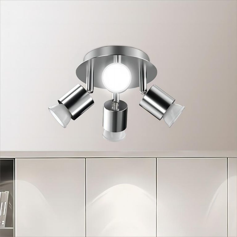 HALMAN - Lámpara De Techo Moderna Orbicular 4 Luces Con Diy