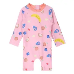 JUMP KIDS - Traje de Baño Enterito Manga Larga Niña Fruta.