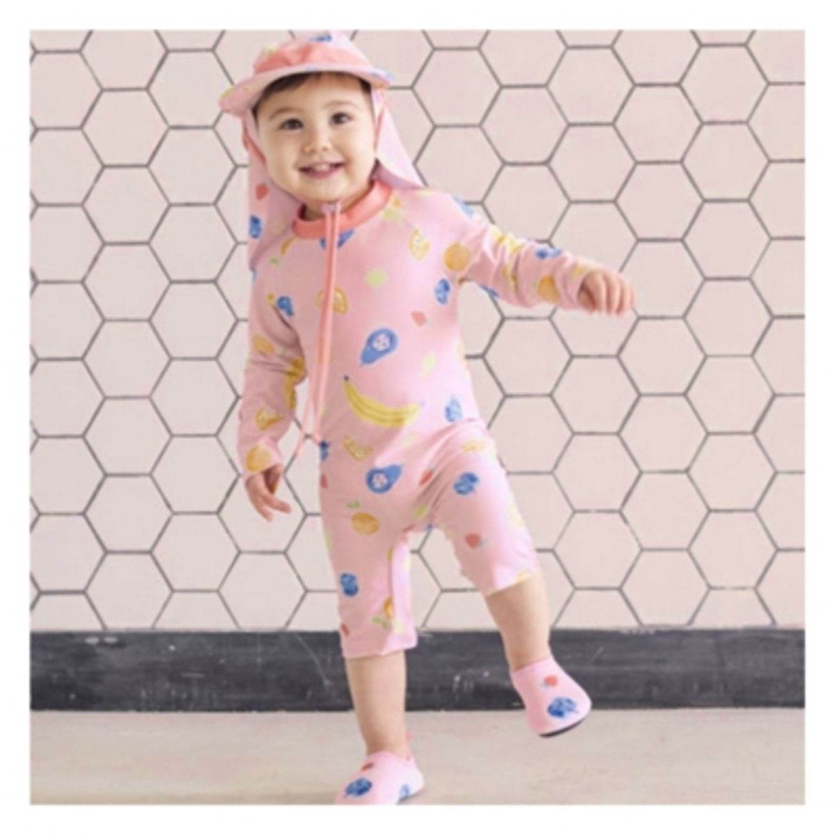 JUMP KIDS - Traje de Baño Enterito Manga Larga Niña Jump Kids Fruta.