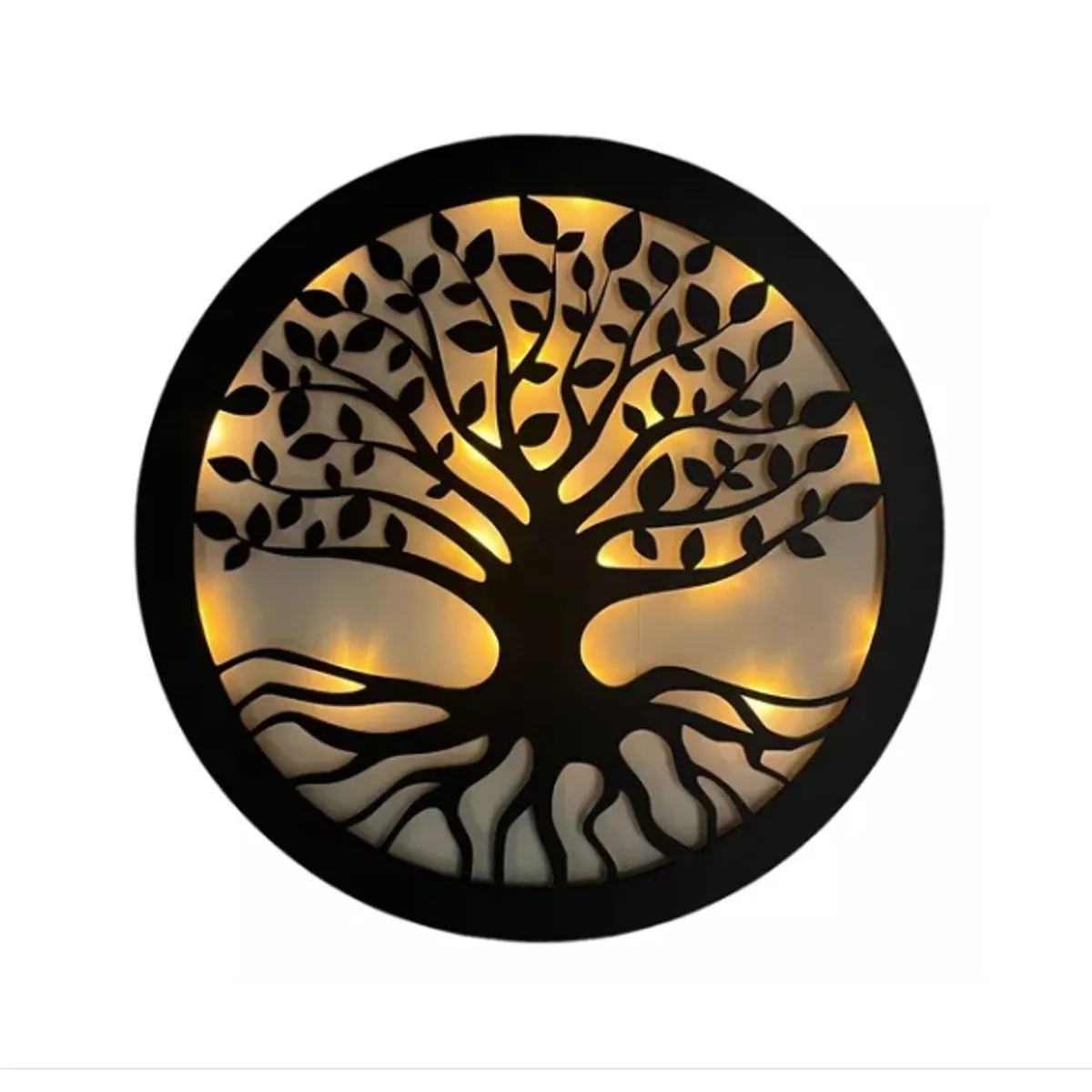 GENERICO - CUADRO DECORATIVO ARBOL DE LA VIDA ARTESANAL LUMINOSO