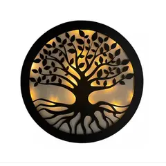 GENERICO - CUADRO DECORATIVO ARBOL DE LA VIDA ARTESANAL LUMINOSO