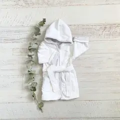 WAWABABY - Bata de Baño Niño Gris Capucha Algodón Pima Wawa Baby 4-12 Años