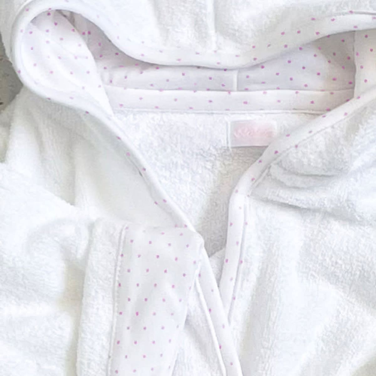 WAWABABY - Bata de Baño Niña Rosa Capucha Algodón Pima Wawa Baby 4-12 Años