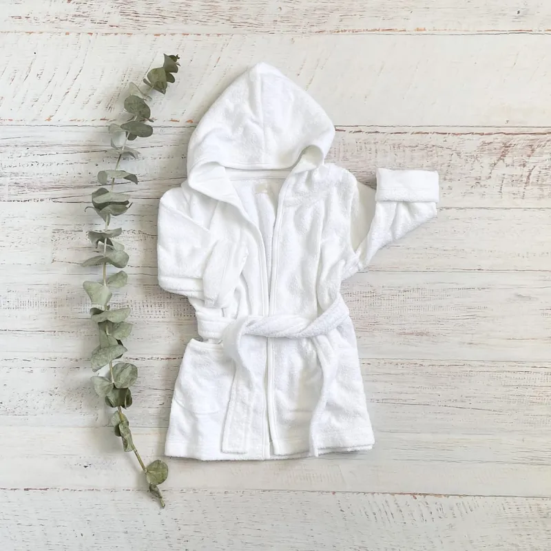 WAWABABY - Bata de Baño Niño Unisex Capucha Algodón Pima Wawa Baby 4-12 Años