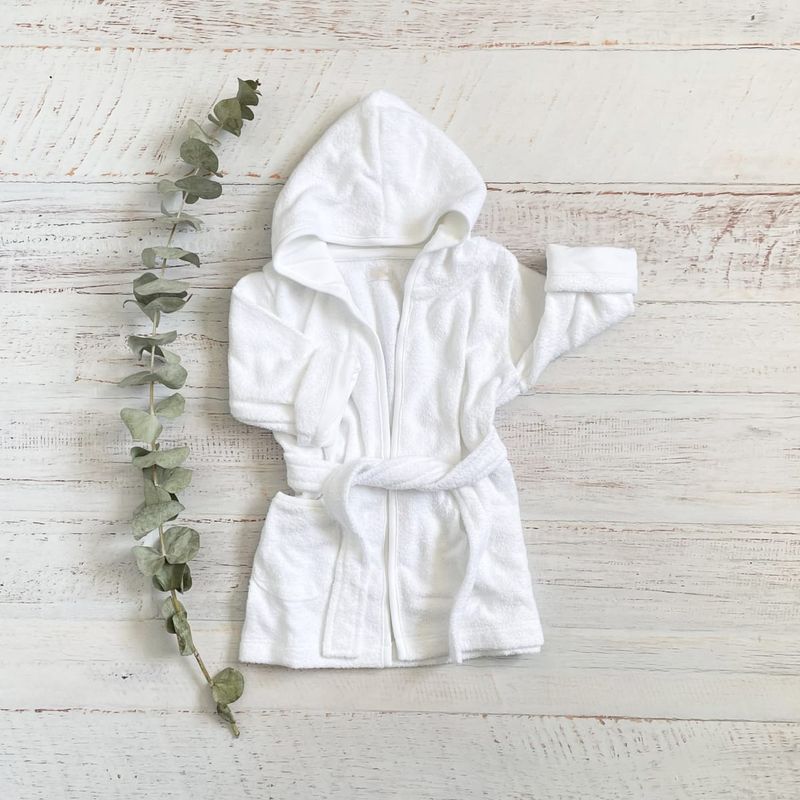 WAWABABY - Bata de Baño Niño Unisex Capucha Algodón Pima Wawa Baby 4-12 Años