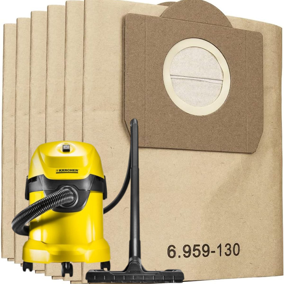 GENERICO - Pack 5 Bolsas Papel Aspiradora Karcher WD3