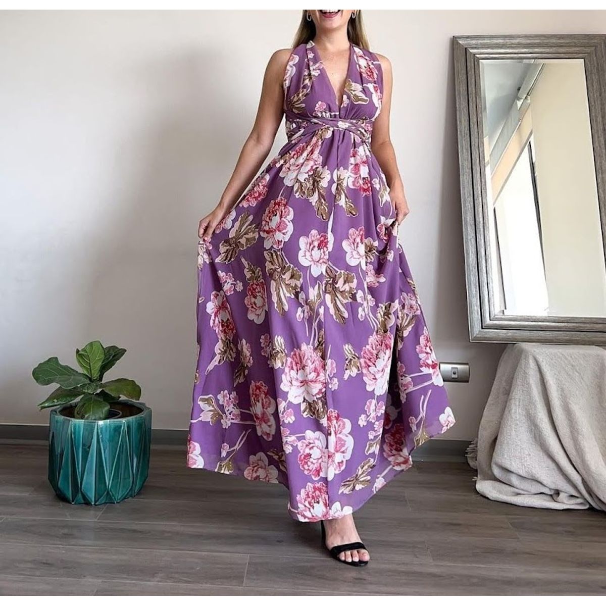 LUNA - Vestido Mujer Maxi Fiesta Modelo 2195