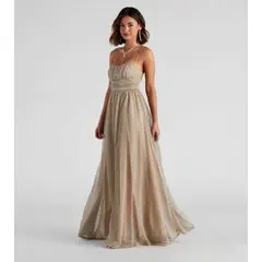LUNA - Vestido Mujer Fiesta Noche Brillo Elegante 2275