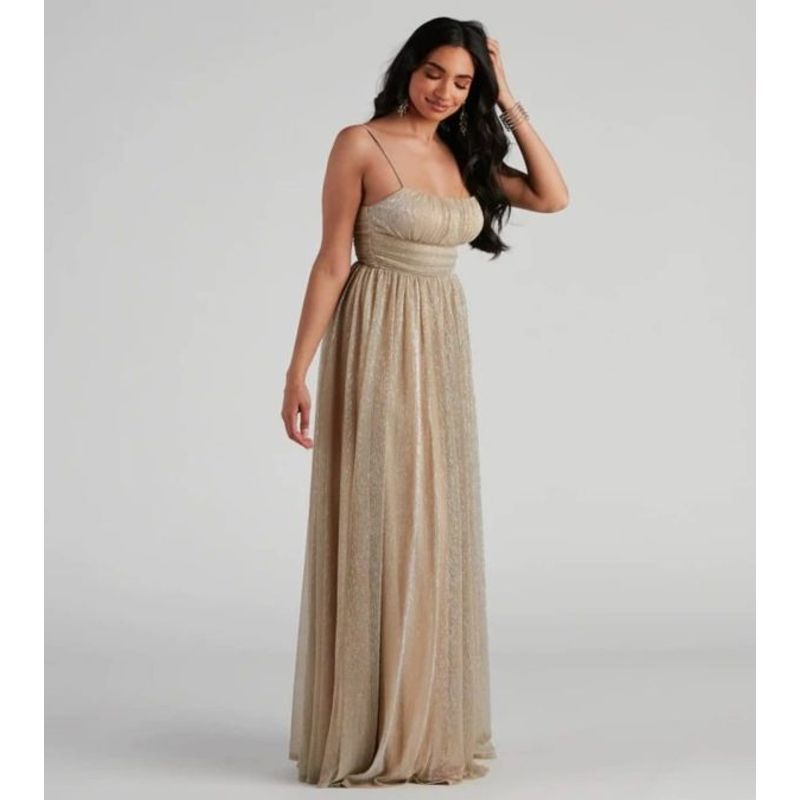 LUNA - Vestido Mujer Fiesta Noche Brillo Elegante 2275