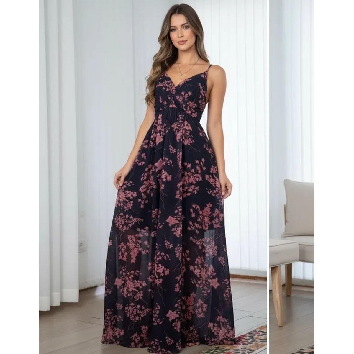 LUNA - Vestido Mujer Floreado Fiesta 2184