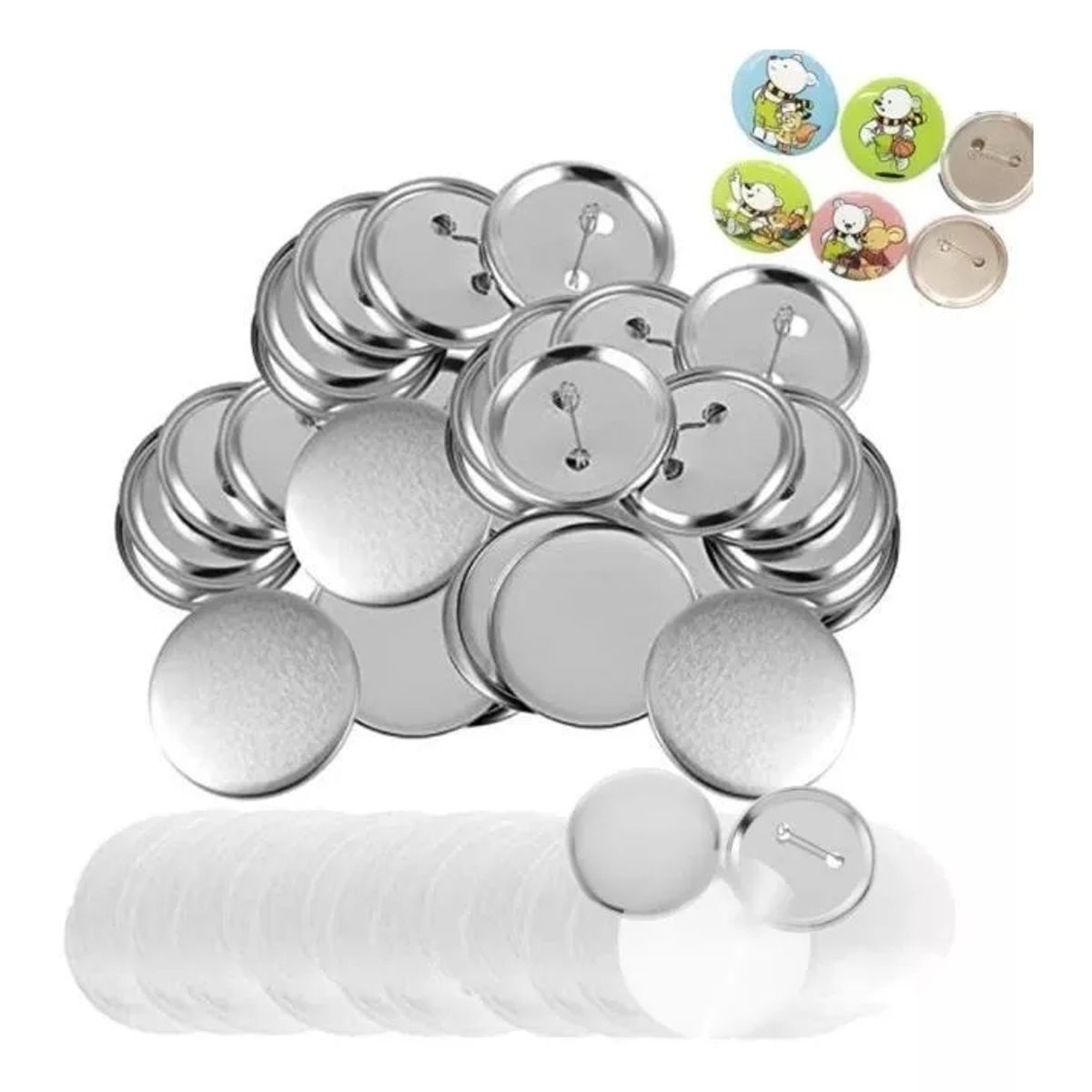 KUANGYE - 100 Chapitas Alfiler Metalicas Base Plástica 58mm (insumo)