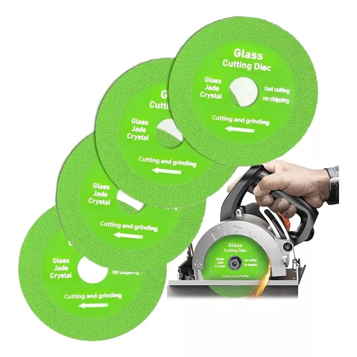 KUANGYE - Disco De Corte De Vidrio De 4 Piezas Para Amoladora Angular