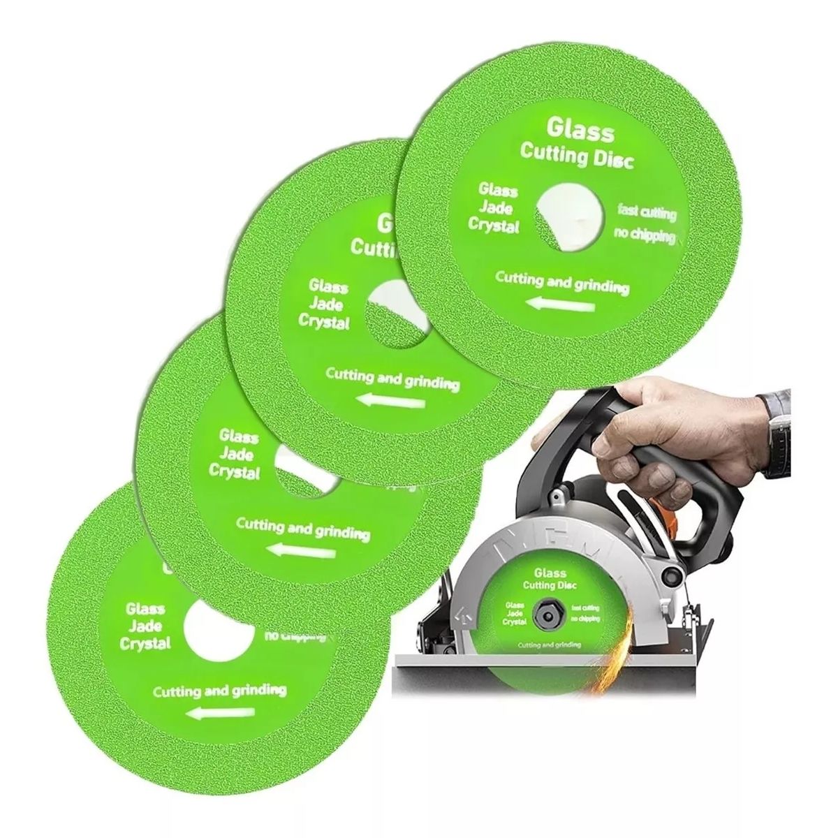 KUANGYE - Disco De Corte De Vidrio De 4 Piezas Para Amoladora Angular
