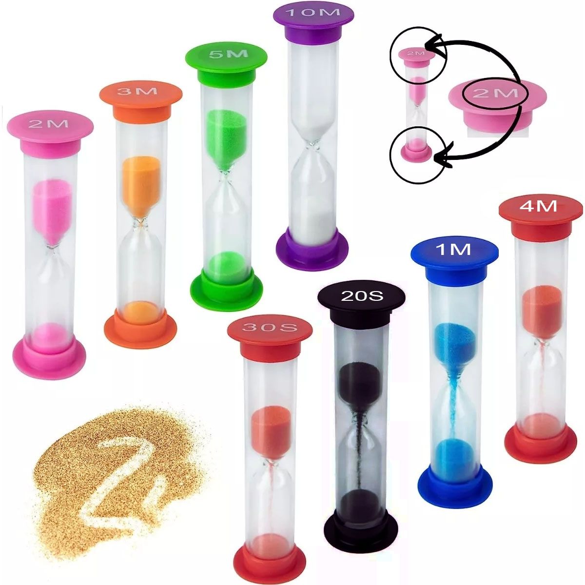 EDWINAYY - 1 Sets De Relojes De Arena Juegos 8 Tiempos Distintos