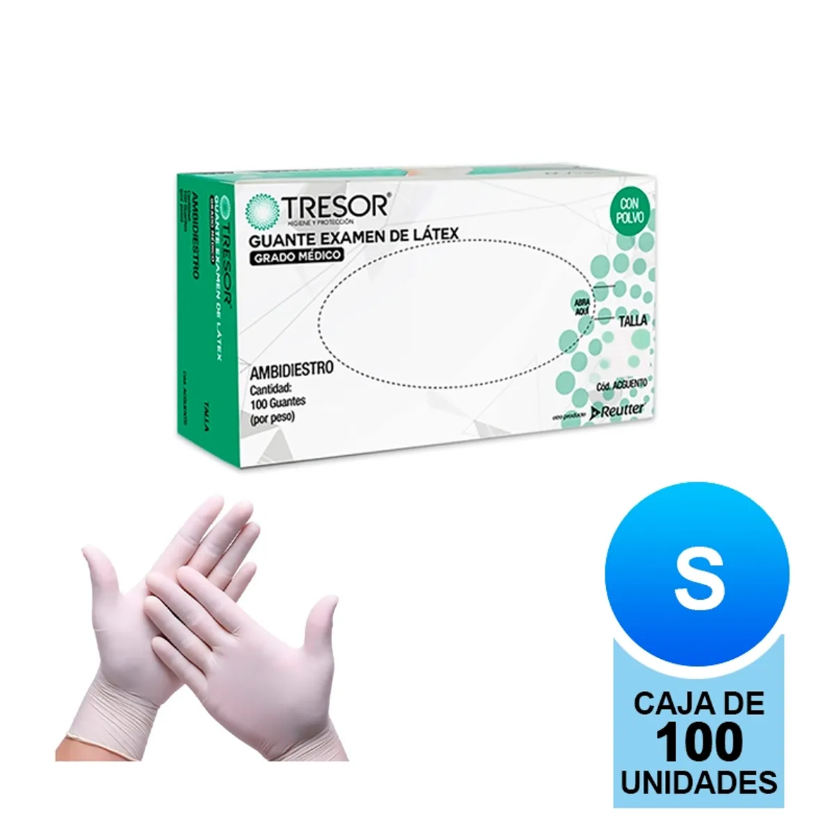 REUTTER - Guante de Latex con polvo S Tresor