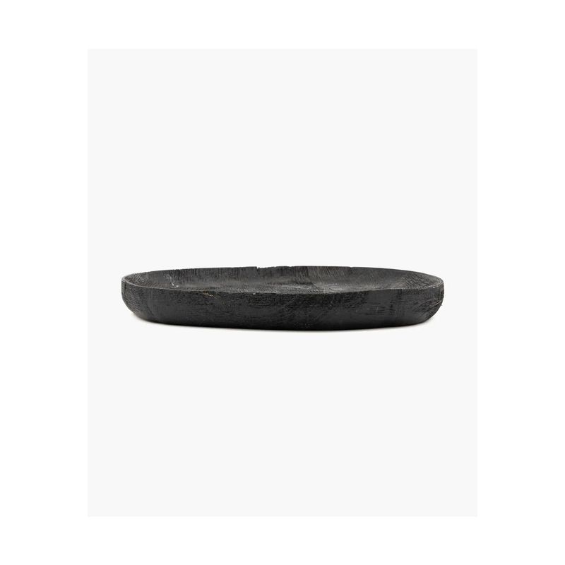 LOUNGE - Plato De Madera Mujer Redondo Negro