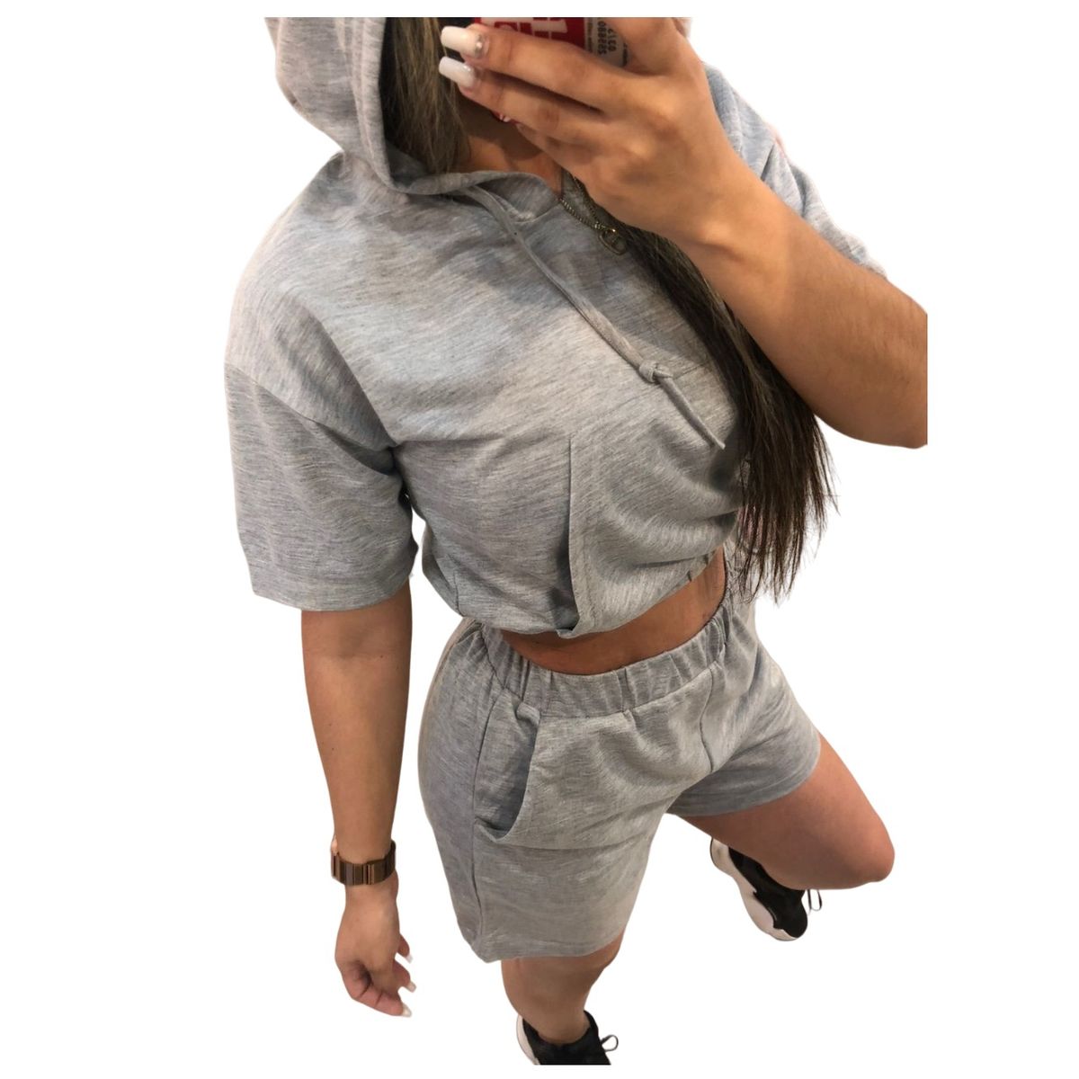 GARSIL - Conjunto Deportivo Casual Para Mujer Poleron Manga Corta Y Short