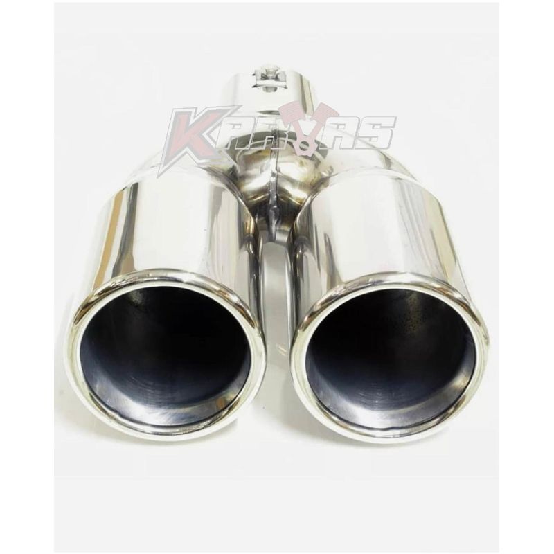 GENERICO - Cola De Escape Salida DOBLE CIRCULAR Acero Inox Auto Karvas
