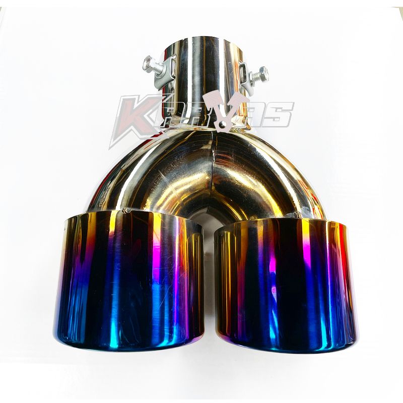 GENERICO - Cola De Escape Salida DOBLE IONIZADA Acero Inox Auto Karvas